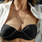Jewelry Beach Sexy Bikini Chest Chain Simple Imitation Crystal Metal Thin Chain Body Chain