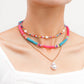 Jewelry fashion multi-layer color bohemian pearl pendant necklace necklace personality versatile necklace
