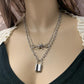 Jewelry Prickly Jewelry Fashion Simple Flame Necklace Lock Double Layer Necklace