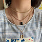 Mix and match geometric multi-layer jewelry square brand black diamond pendant snake bone chain temperament lock necklace