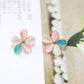 Cute Opal Flower Earrings Female Five Petal Flower Small Fresh Earrings Amoy Mixed Batch