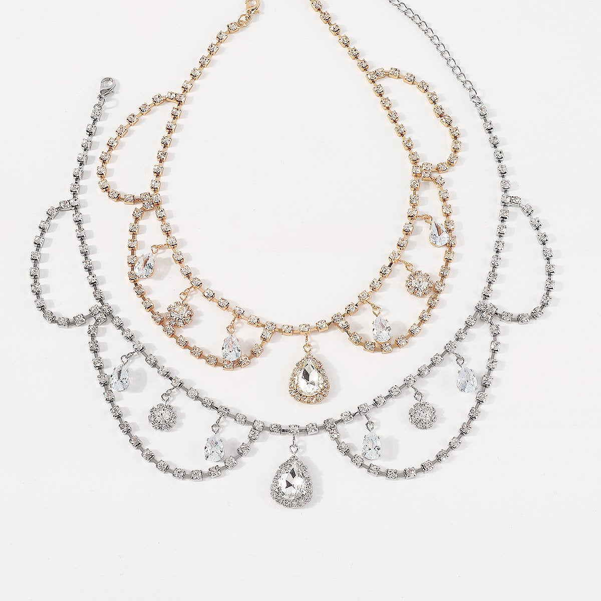 N1826 Minority Light Luxury Retro Rhinestone Necklace Rhinestone Tassel Temperament Ladies Retro Personality Necklace