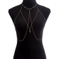 Jewelry ins drop oil love cross chest chain female accessories body chain whole body bodychain