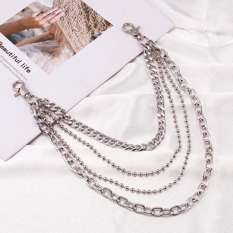 Hip-hop punk fashion metal waist chain personality popular multi-layer jeans chain ins