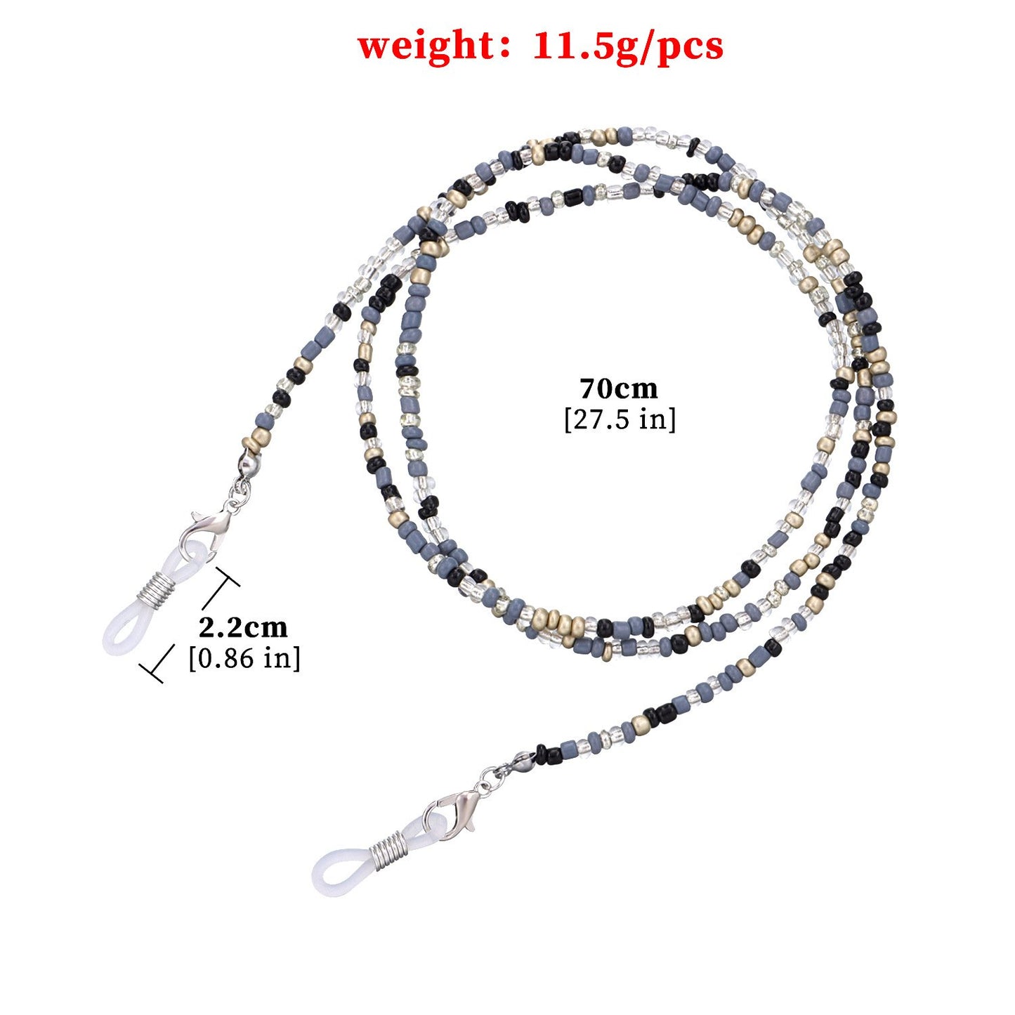 Jewelry multifunctional fashion rice bead glasses chain ladies all-match temperament mask non-slip anti-lost chain