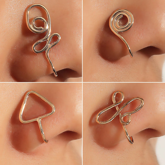 Fashion body piercing jewelry creative non-piercing nose ornament copper-plated U-shaped nose clip nose ornament for women