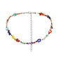 Trend ins colorful stone daisy beaded necklace bohemian fashion fresh and lovely collarbone chain