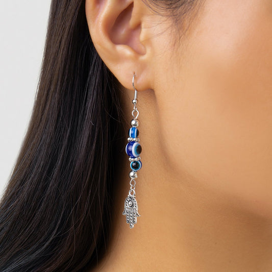 Jewelry Retro Ethnic Bergamot Eyes Tassel Earrings Simple Beaded Punk Long Earrings