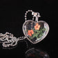 Heart Shape Pendant Fashion Simple Crystal Clavicle Chain Popular Dried Flower Necklace Jewelry