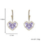 Personality trend heart-shaped zircon temperament purple earrings fashion high-end peach heart temperament earrings for women