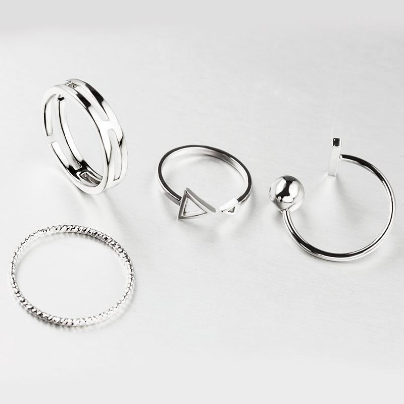 Jewelry ring ring simple combination personality matching four-piece fine fashion joint ring set