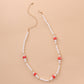 Jewelry Trend Simple Red Mushroom Pearl Necklace Women's Fashion Personality Short Money Jewelry