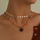 Jewelry Fashion Acrylic Smiley Face Pendant Necklace Colorful Beads Alloy Butterfly Chain Necklace