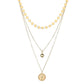 Retro Queen Head Necklace Fashion CCB Alloy Pendant Multilayer Necklace Accessories