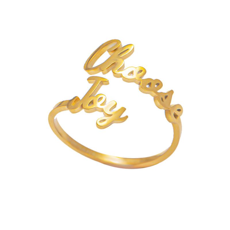 ChooseJoy Letter Ring Titanium Steel 18K Furnace Vacuum Plating Explosive Accessories