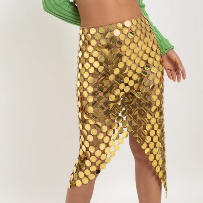 Jewelry Sexy Collision Color Sequins Handmade Skirt Women's Beach Show Round Body Chain