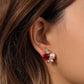 French Temperament Palace Ladies Rose Pearl Earrings Popular Fashion Camellia Flower Ornaments