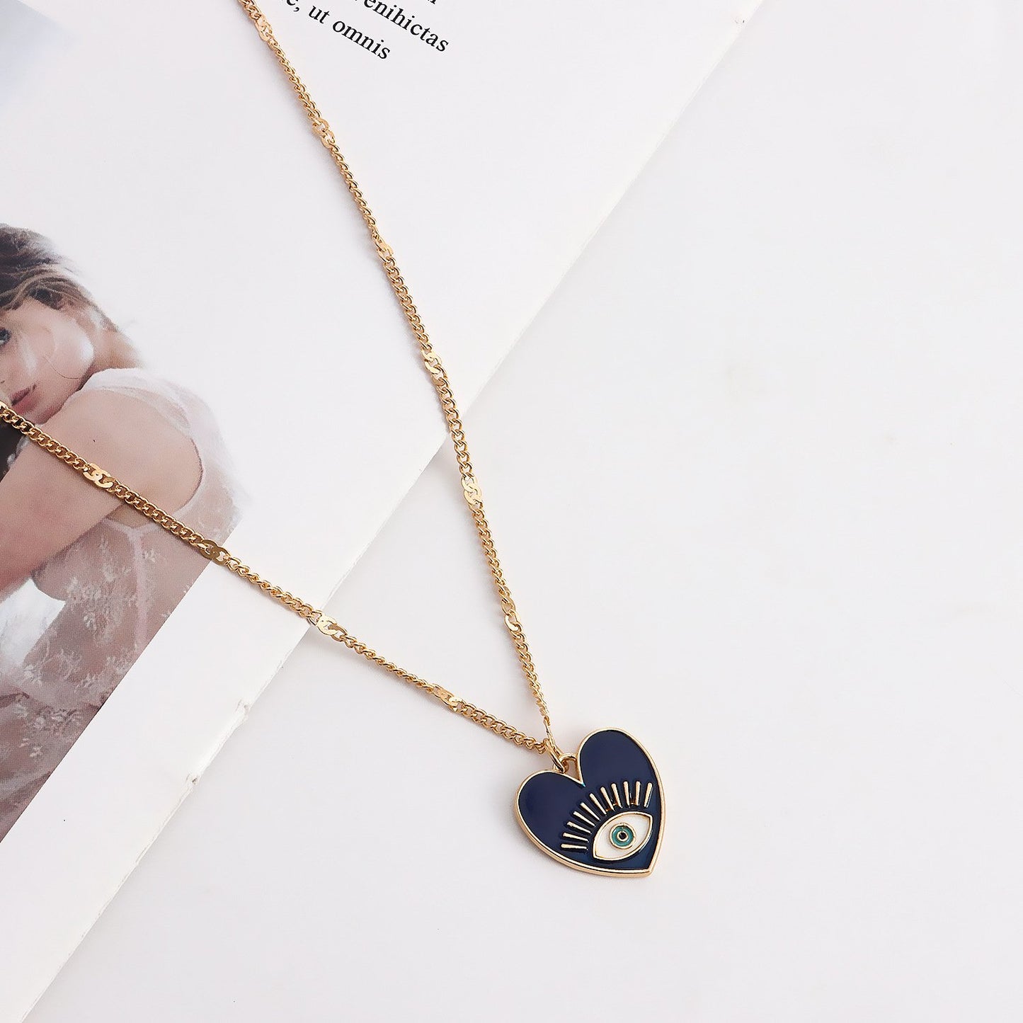 Jewelry ins multi-layer devil's eye collarbone chain cold eyes necklace female niche design sense