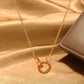 The same double ring necklace women's fashion niche design interlocking collarbone chain pendant couple necklace