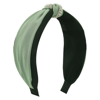 F542 fabric knotted rhinestone light luxury headband hit color personality claw chain net infrared pressure hair headband female