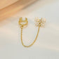 ins zircon bow ear bone clip fashion light luxury chain tassel ear clip no ear hole net red earrings trend