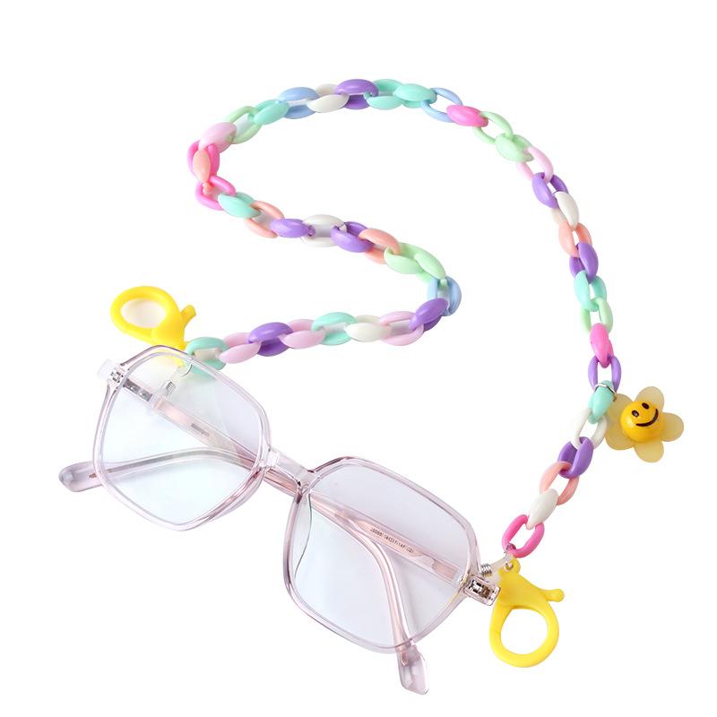 Candy Contrast Color Acrylic Mask Chain Anti-Le Flower Glasses Chain Anti-lost Rope Children Adult Universal