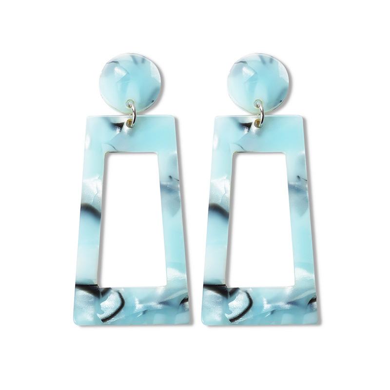 Acetate plate earrings fashion exaggerated earrings geometric strip square colorful earrings