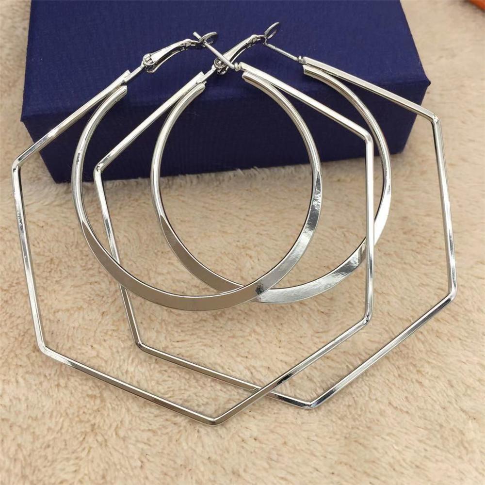 Exaggerated series of large polygonal round earrings women's fashion all-match earrings earrings jewelry jewelry
