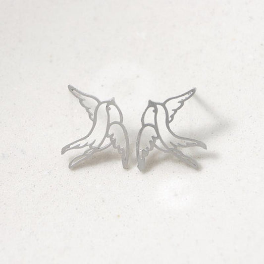 Jewelry simple personality hollowed out small swallow earrings pigeon small animal ear jewelry