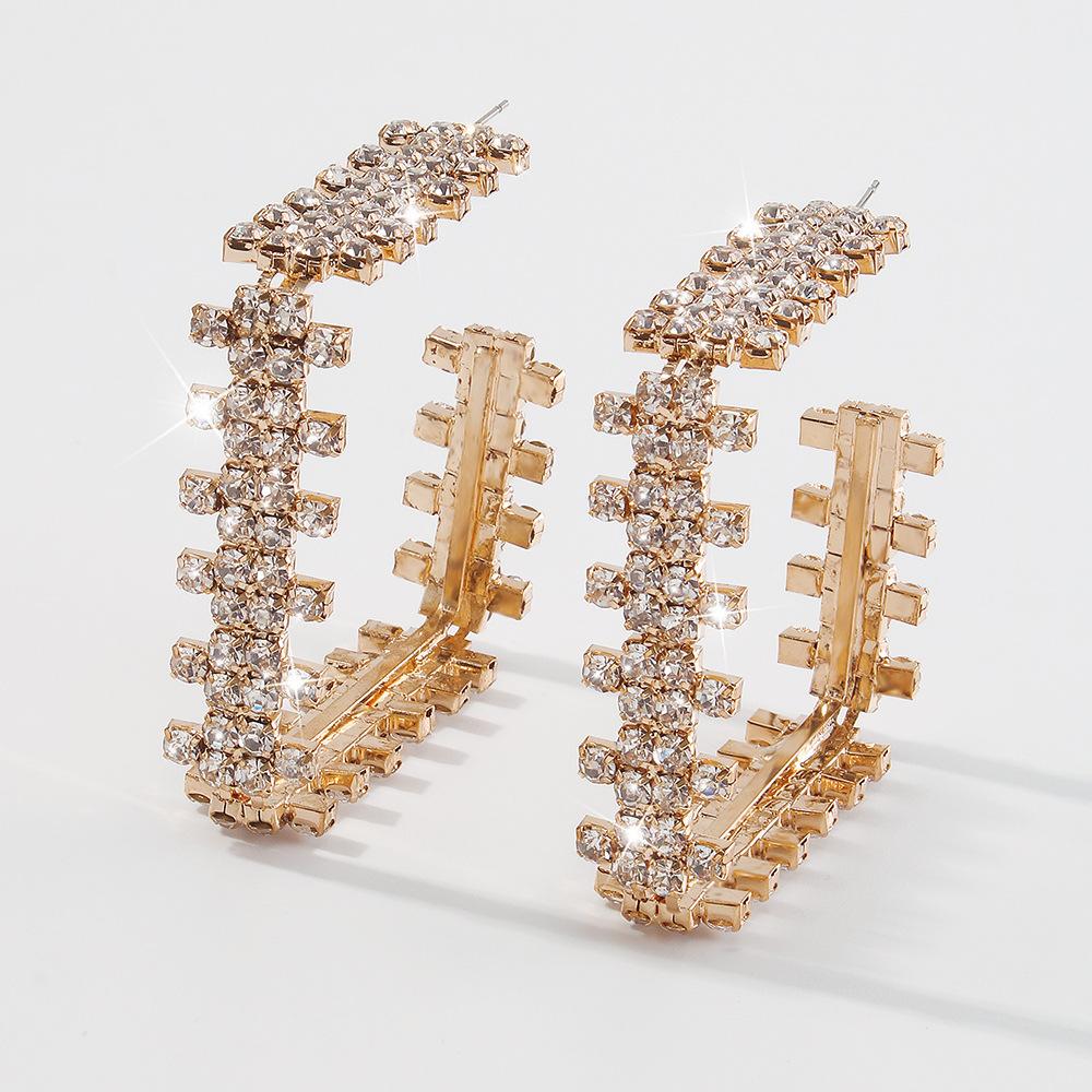 E9841 Internet celebrity earrings female creative exaggerated geometric square earrings niche design sense earrings