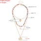 Jewelry fashion women's long multi-layer rice bead chain electroplating metal elephant pendant necklace
