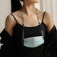 Fashion simple turquoise beaded flower mask chain necklace ins resin chain jewelry female