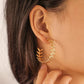 Autumn and winter simple C-shaped wheat earrings fashion retro temperament leaves all-match ladies earrings