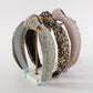 F455TikTok Simple Knotted Raffia Braided Headband Female Contrasting Color Wide Edge Geometric Headband