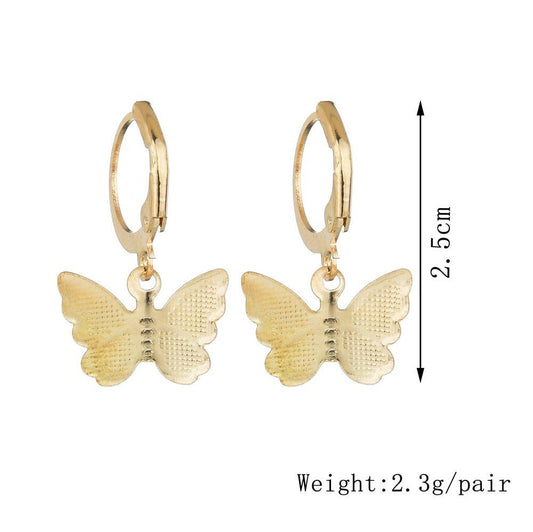 Fashion Earrings Sweet Frosted Butterfly Earrings Earrings Earrings Female Simple Small Fresh Earrings