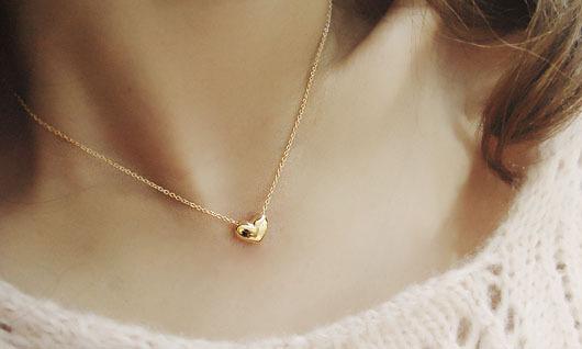 Jewelry Fashion Elegant Sweet Cute Short Gold Heart Necklace Necklace Clavicle Chain Female