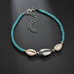 Summer Beach Foot Decoration Female Hemp Rope Weaving Wooden Beads Shell Anklet Jewelry