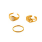 Versatile fashion personality stainless steel opening double heart oval drip oil set ring female