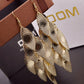 Long Oval Eye Earrings Fashion Metal Earrings Sequin Ear Jewelry