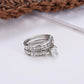 Diamond-encrusted zircon ring men and women fashion temperament metal geometric couple index finger ring personality ring