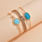 Accessories Rope Braided Bracelet Vintage Oval Resin Bezel Diamond Bracelet Set of 3