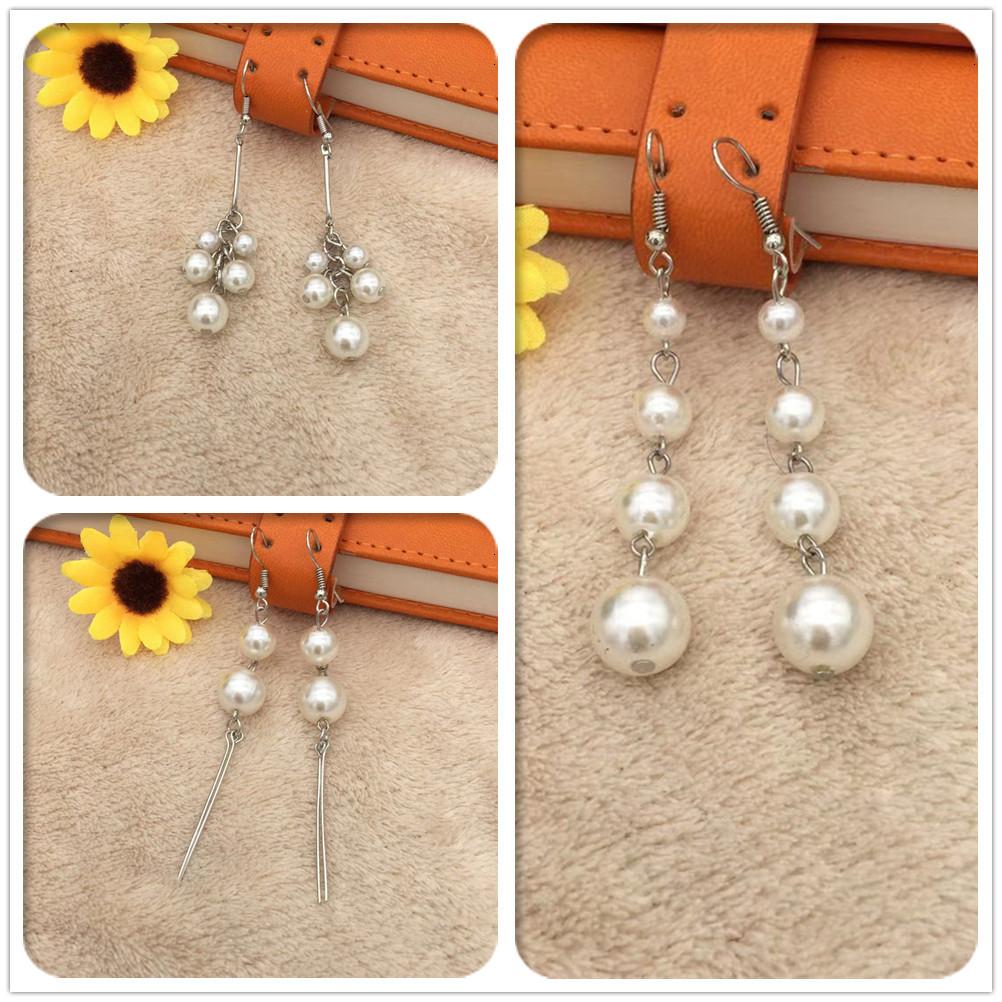 All-match sweet and fresh tassel long imitation pearl earrings stall jewelry