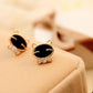 Fashion Cute Black Smiley Cat Rhinestone Earrings Metal Drip Cat Earrings Female Student Jewelry