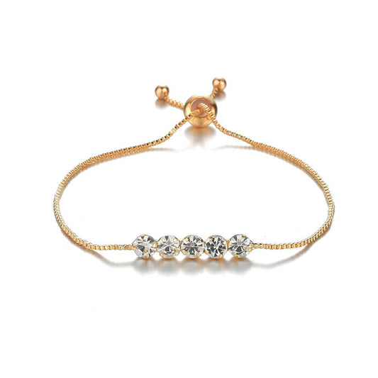 Jewelry Round Rhinestone Bracelet Fashion Simple Adjustable Bracelet For Women