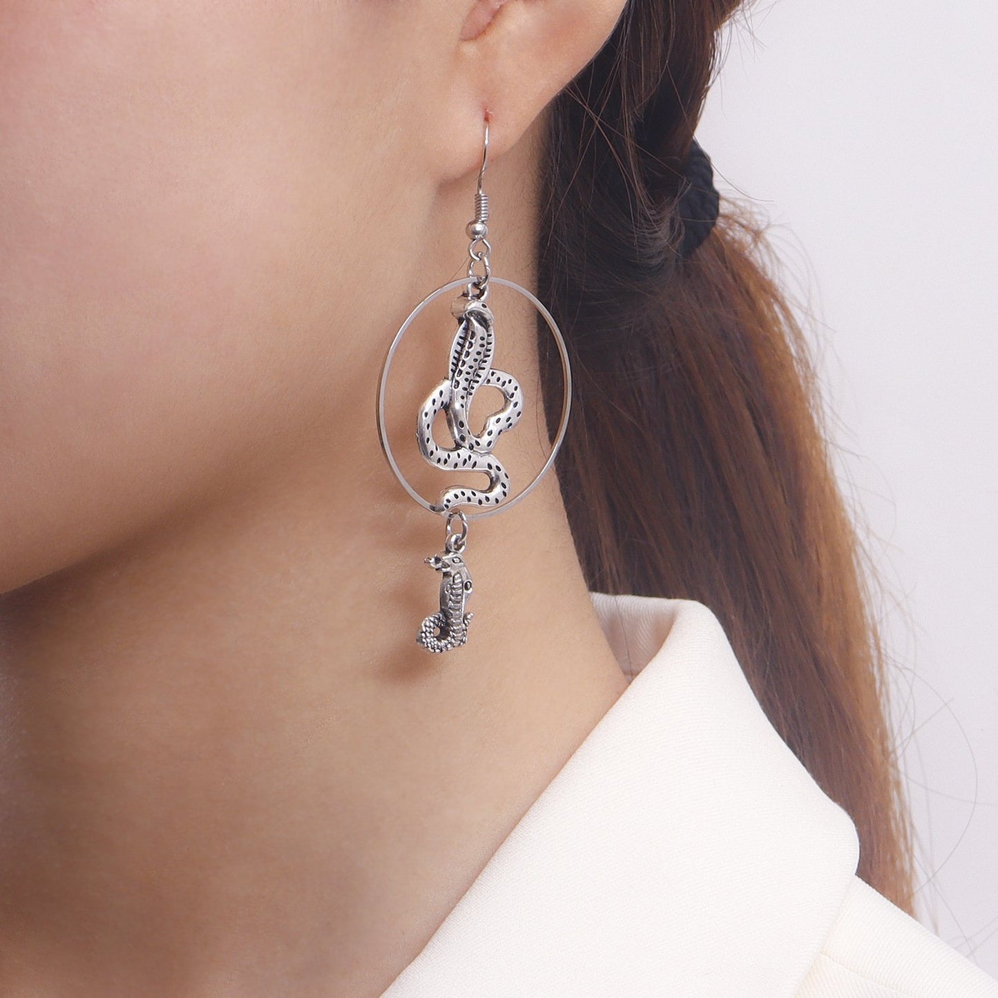 Jewelry bohemian retro trend snake earrings personality zodiac cobra ear hook earrings