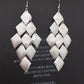 Long rhombus frosted surface earrings fashion multi-layer metal piece boutique earrings