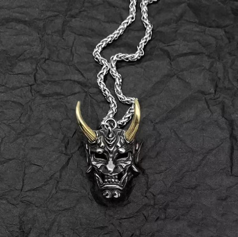 Summer Street Punk Pendant Necklace Male Ghost Mask Halloween Horror Ornament Gift