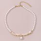 N9995 Simple Double Layer Necklace Female Imitation Pearl Stone Temperament Lady Necklace French Cold Necklace