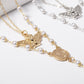 Jewelry Retro Little Angel Geometric Necklace Temperament Imitation Pearl Y-shaped Cross Tassel Necklace