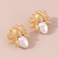 1163 Medieval Palace Simple Pearl Earrings Niche Retro Elegant Personality Geometric Earrings